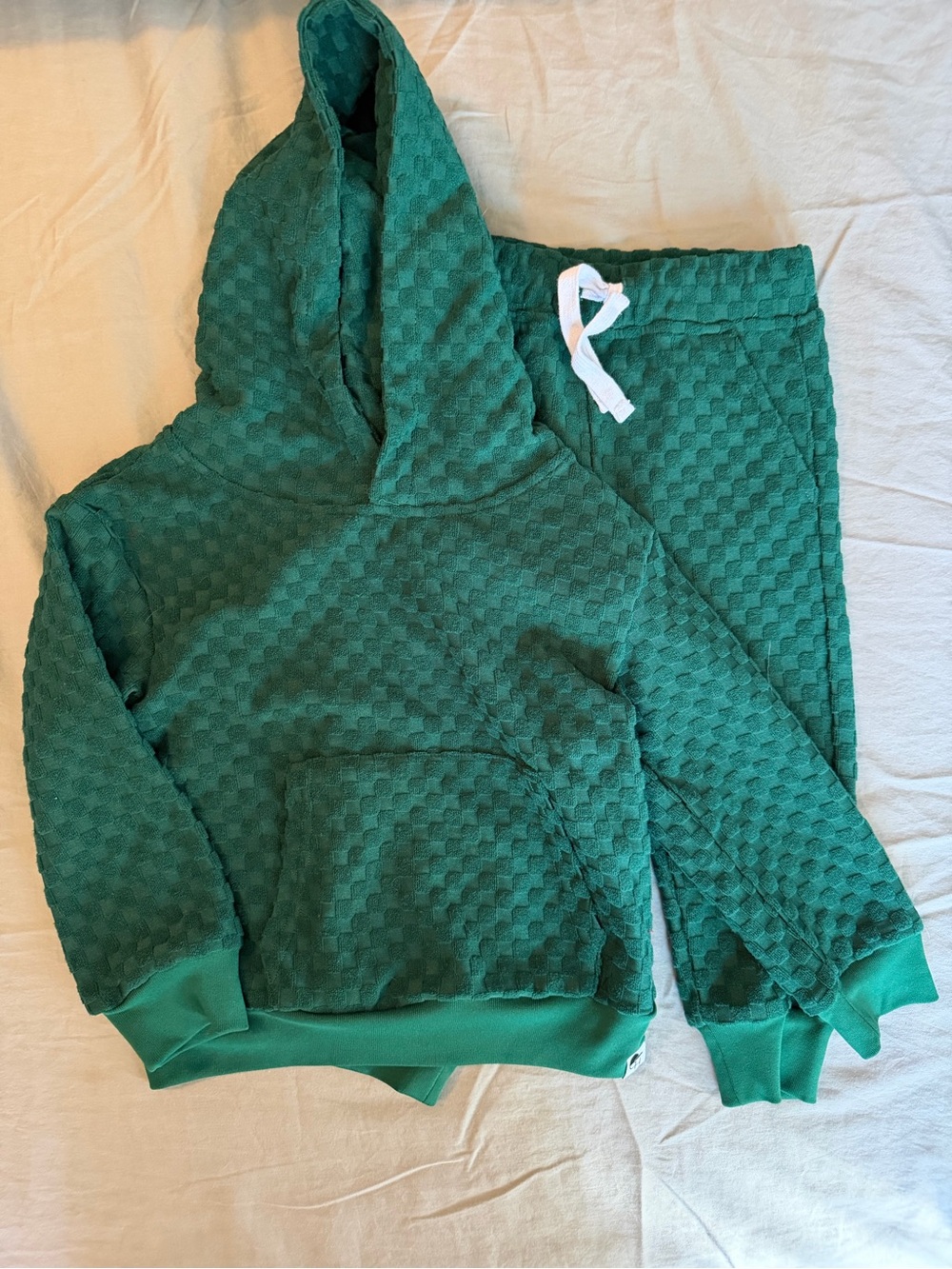 George Hats Terry Knit Green Hoodie & Jogger Set